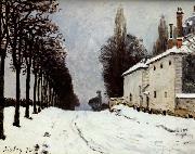 Alfred Sisley Snow on the Road,Louveciennes France oil painting artist